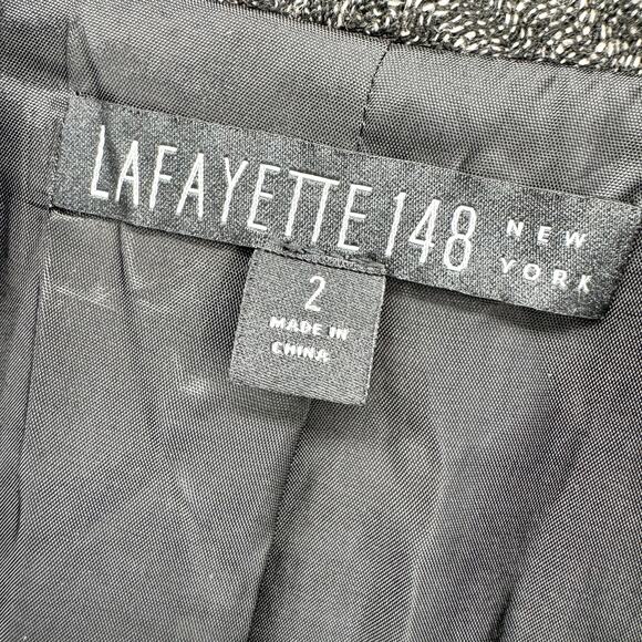 Lafayette 148 Jacket Womens 2 Open Gray Long Sleeve Lined Crepe Designer - Picture 2 of 7